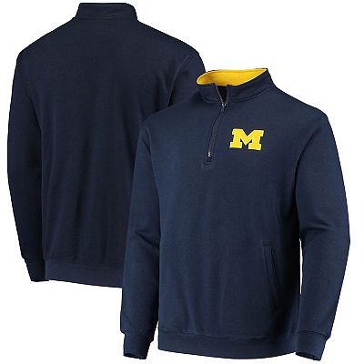Men's Colosseum Navy Michigan Wolverines Tortugas Logo Quarter-Zip