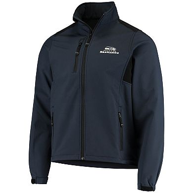 Men's Dunbrooke Navy Seattle Seahawks Circle Softshell Fleece Full-Zip Jacket