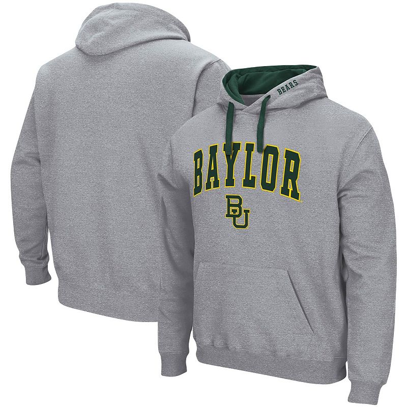 Mens Colosseum Heathered Gray Baylor Bears Arch & Logo 2.0 Pullover Hoodie