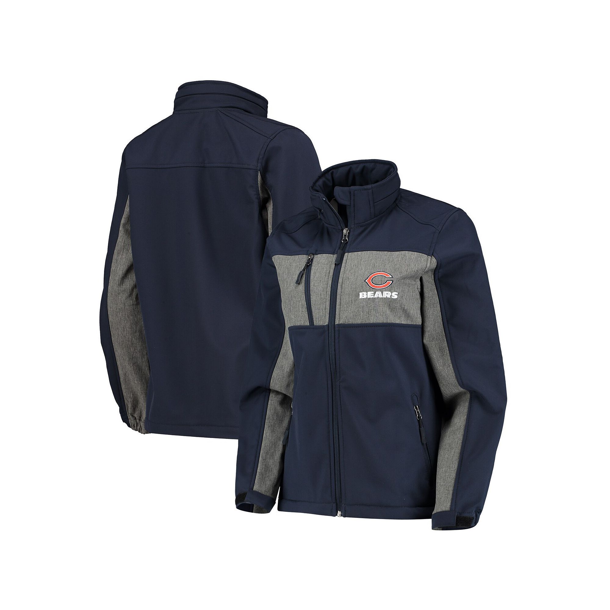 Womens Dunbrooke Navy Chicago Bears Zephyr Softshell Full-Zip Jacket, Size