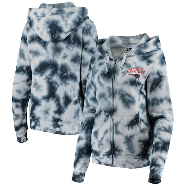 New England Patriots New Era Women's Tie-Dye Long Sleeve T-Shirt - Navy