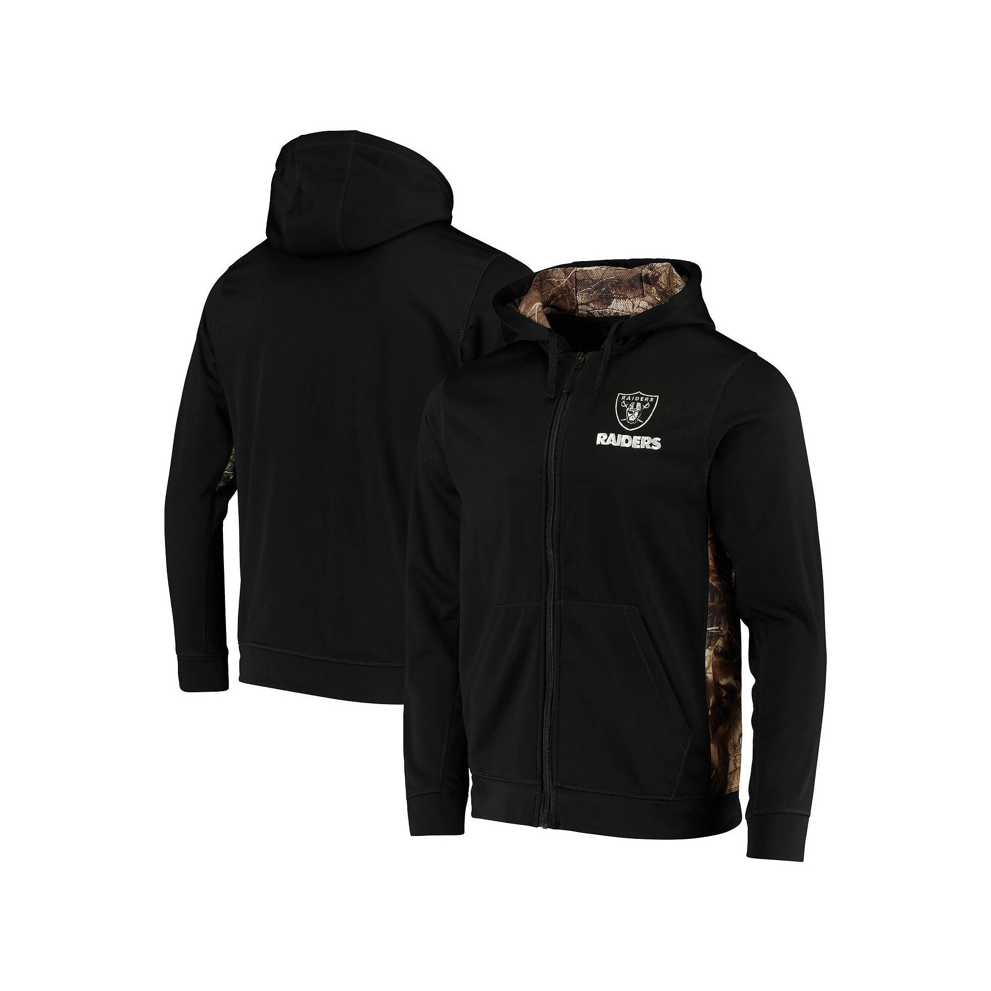 Mens Dunbrooke Black/Realtree Camo Las Vegas Raiders Decoy Tech Fleece Ful