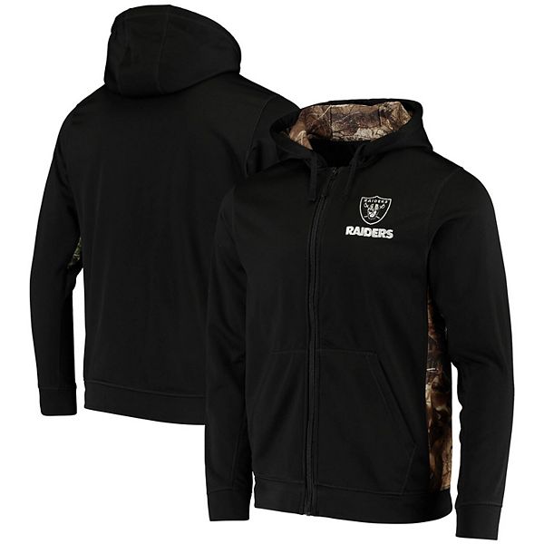 Men's Dunbrooke Black/Realtree Camo Las Vegas Raiders Decoy Tech Fleece Full -Zip Hoodie