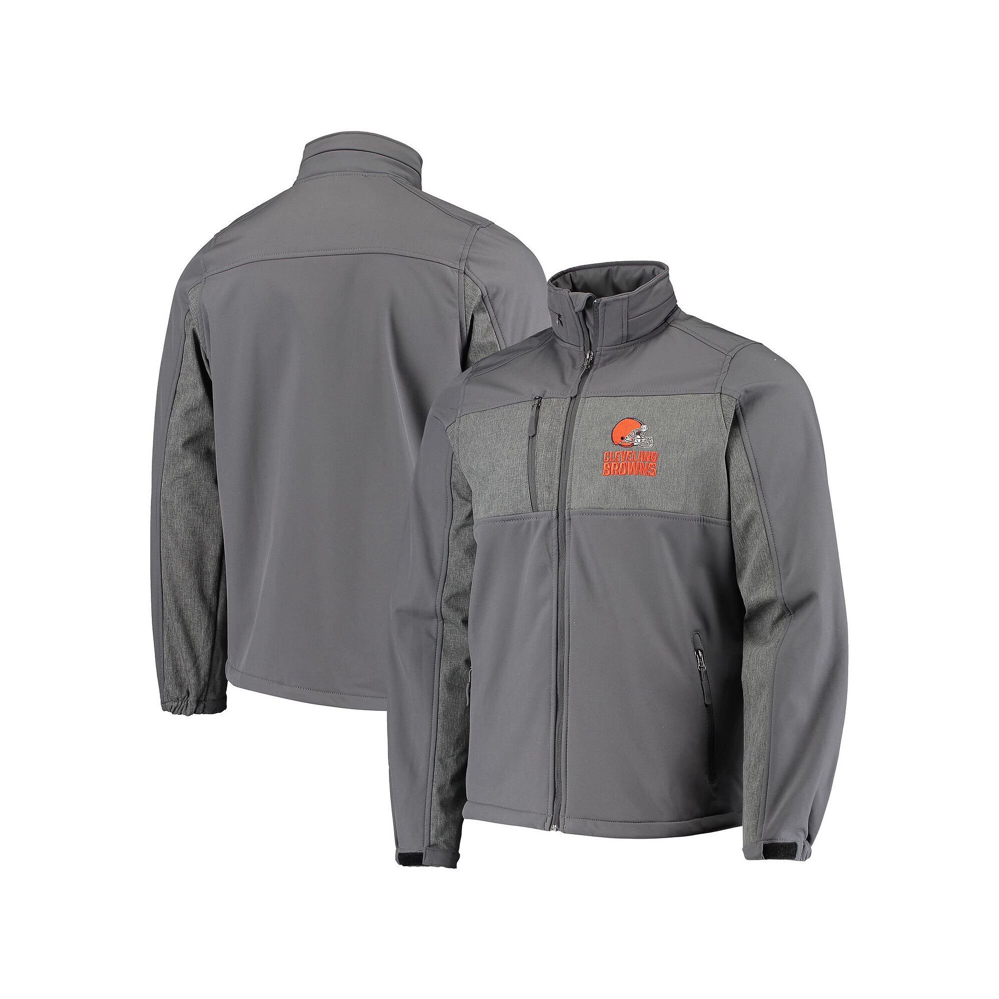 Mens Dunbrooke Graphite Cleveland Browns Circle Zephyr Softshell Full-Zip 