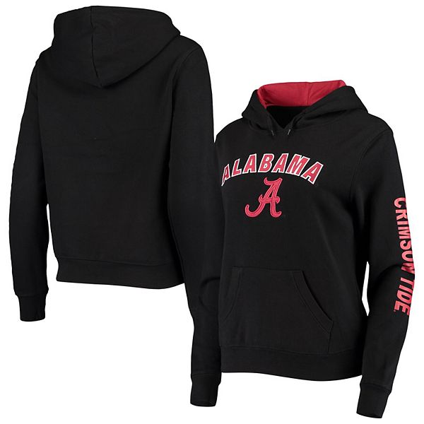 Women's Colosseum Black Alabama Crimson Tide Loud and Proud Pullover Hoodie