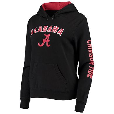Women's Colosseum Black Alabama Crimson Tide Loud and Proud Pullover Hoodie
