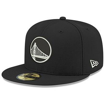 Men's New Era Black Golden State Warriors White Logo 59FIFTY Fitted Hat