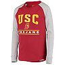 Youth Cardinal/Heathered Gray USC Trojans Classic Raglan Long Sleeve T-Shirt