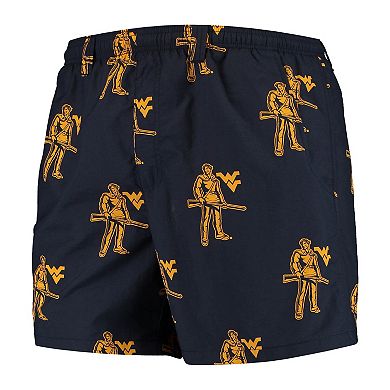 Men's Columbia Navy West Virginia Mountaineers PFG Backcast II Omni-Shade Hybrid Shorts