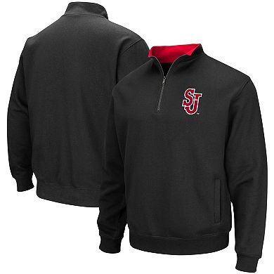 Men's Colosseum Black St. Johns Red Storm Tortugas Logo Quarter-Zip Pullover Jacket