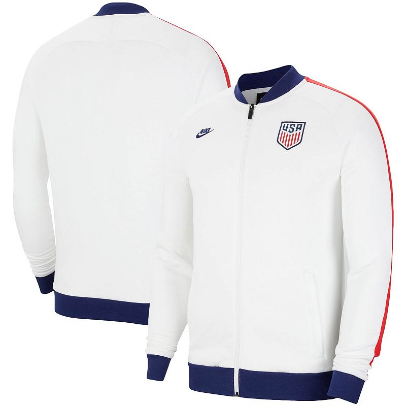 UPC 193654602147 product image for Men's Nike White US Soccer Fleece Full-Zip Track Jacket, Size: Small | upcitemdb.com