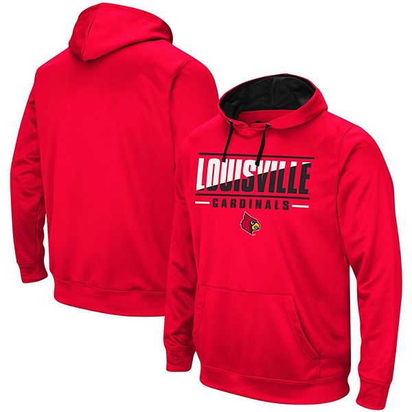 Youth Colosseum Red Louisville Cardinals Dean Slash Stack Pullover Hoodie