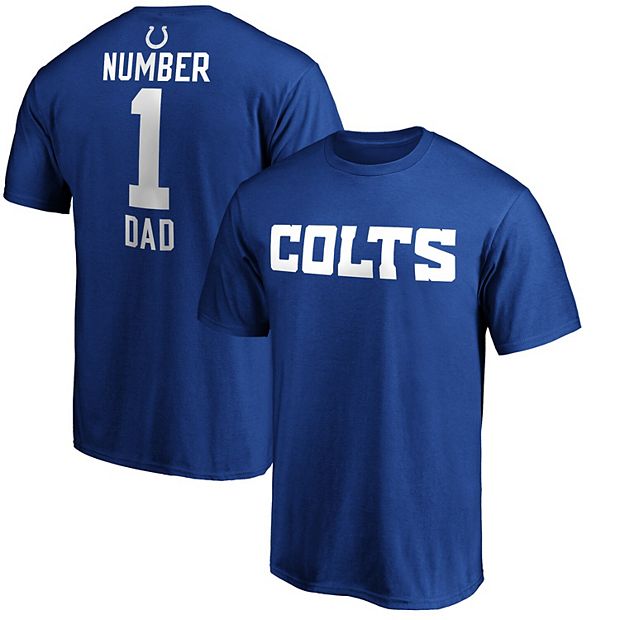 Men's Fanatics Branded Royal Indianapolis Colts #1 Dad Crew Neck T-Shirt