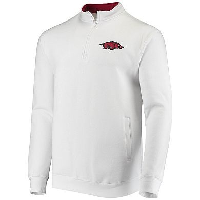 Men's Colosseum White Arkansas Razorbacks Tortugas Logo Quarter-Zip Jacket