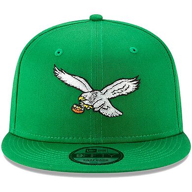 Men's New Era Kelly Green Philadelphia Eagles Throwback 9FIFTY Adjustable Snapback Hat