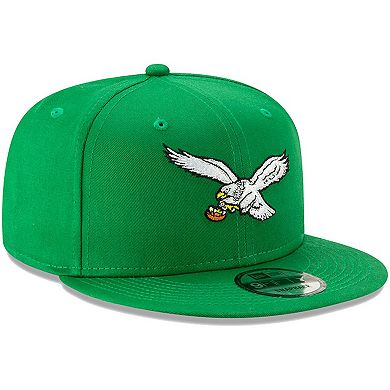 Men's New Era Kelly Green Philadelphia Eagles Throwback 9FIFTY Adjustable Snapback Hat