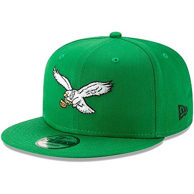 Men's New Era Kelly Green Philadelphia Eagles Throwback 9FIFTY Adjustable Snapback Hat