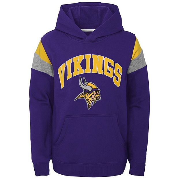 Youth Purple Minnesota Vikings Retro Color Block Pullover Hoodie