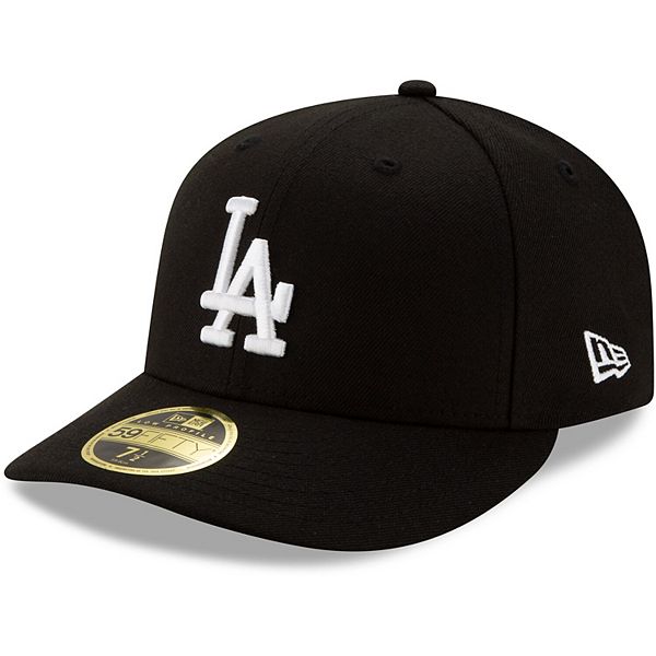 Men S New Era Black Los Angeles Dodgers Team Low Profile 59fifty Fitted Hat