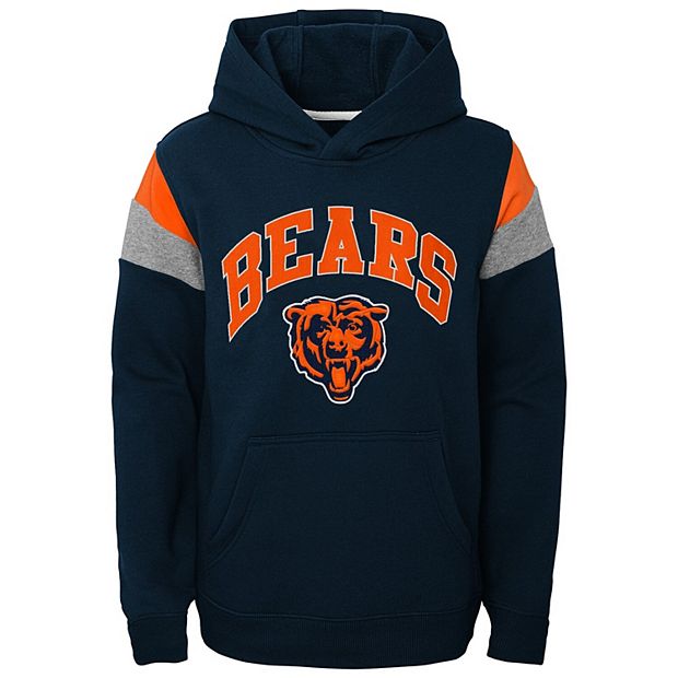 Youth Navy Chicago Bears Retro Color Block Pullover Hoodie