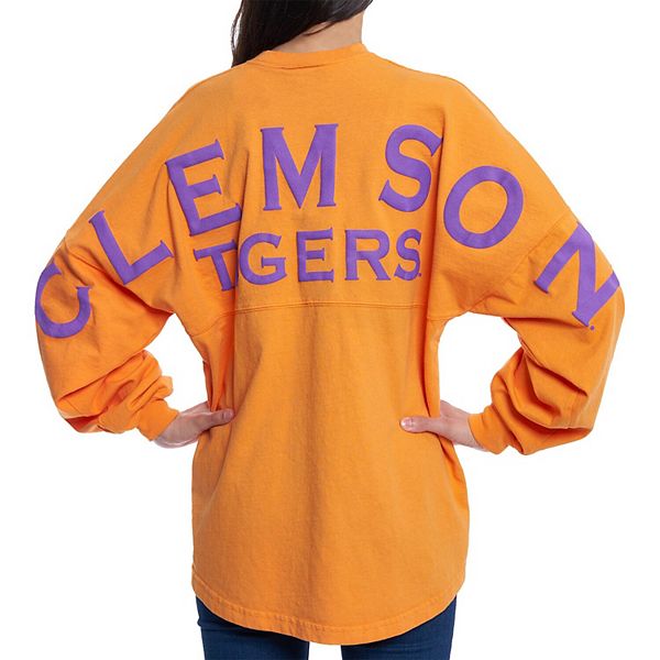 Women's Orange Clemson Tigers Jumbo Print Spirit Jersey Long Sleeve T-Shirt