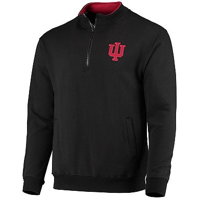 Men's Colosseum Black Indiana Hoosiers Tortugas Logo Quarter-Zip Jacket