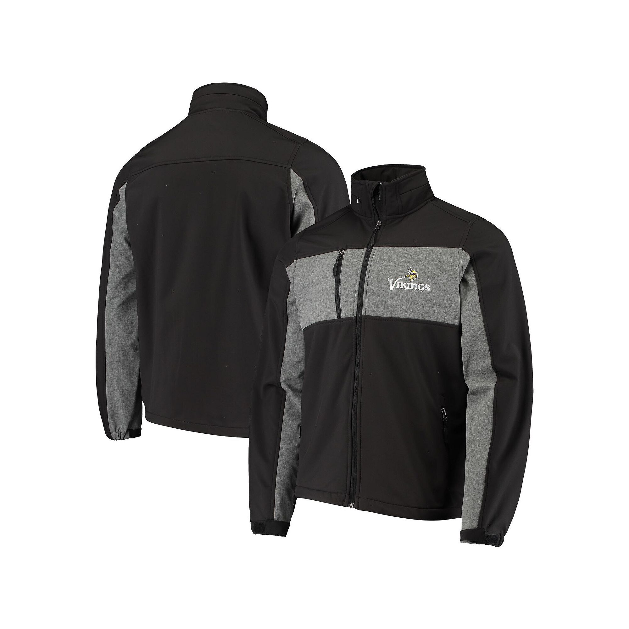 Mens Dunbrooke Black Minnesota Vikings Circle Zephyr Softshell Full-Zip Ja