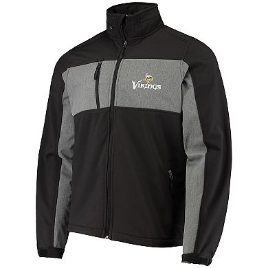 Men's Dunbrooke Black Minnesota Vikings Circle Zephyr Softshell Full-Zip Jacket