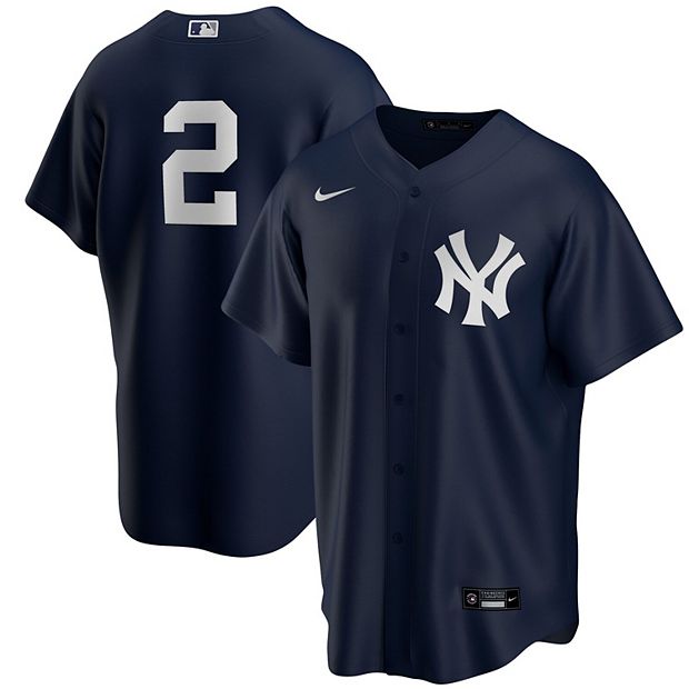 Men's New York Yankees Derek Jeter Nike White/Navy Replica Jersey