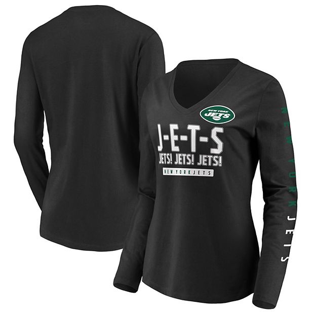 Fanatics Green New York Jets Long Sleeve V-Neck Shirt Women's Size S Small