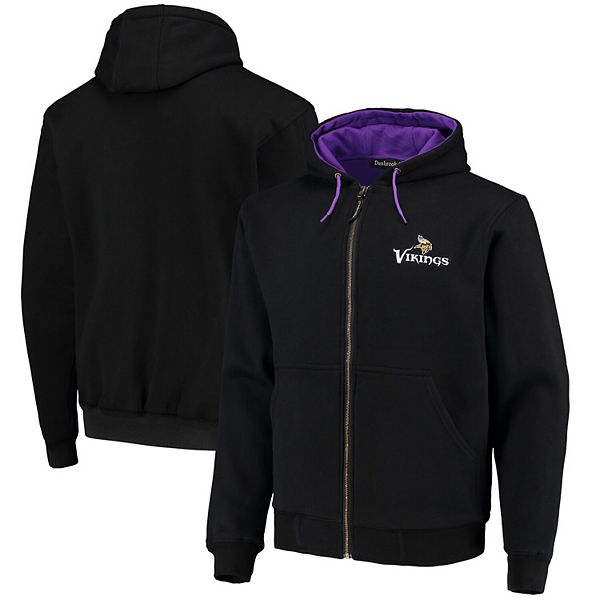 Men's Dunbrooke Black Minnesota Vikings Craftsman Thermal-Lined Full-Zip  Hoodie