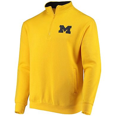 Men's Colosseum Maize Michigan Wolverines Tortugas Logo Quarter-Zip Jacket
