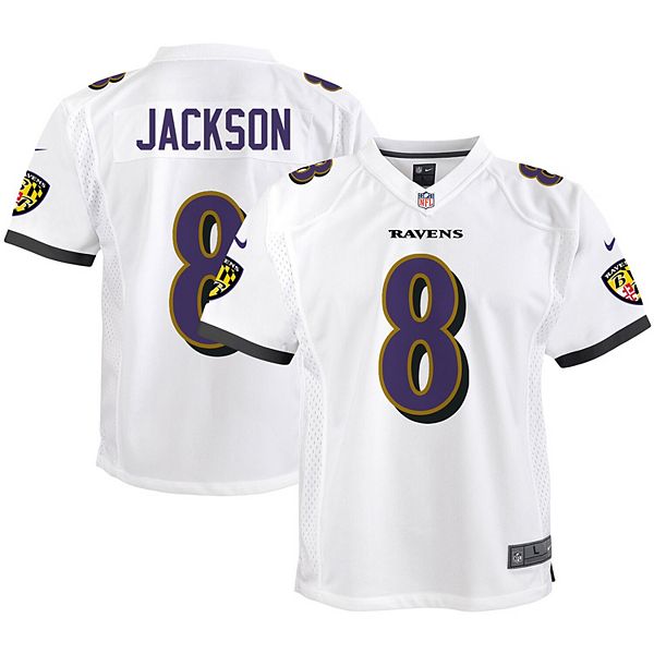 Youth Nike Lamar Jackson White Baltimore Ravens Game Jersey
