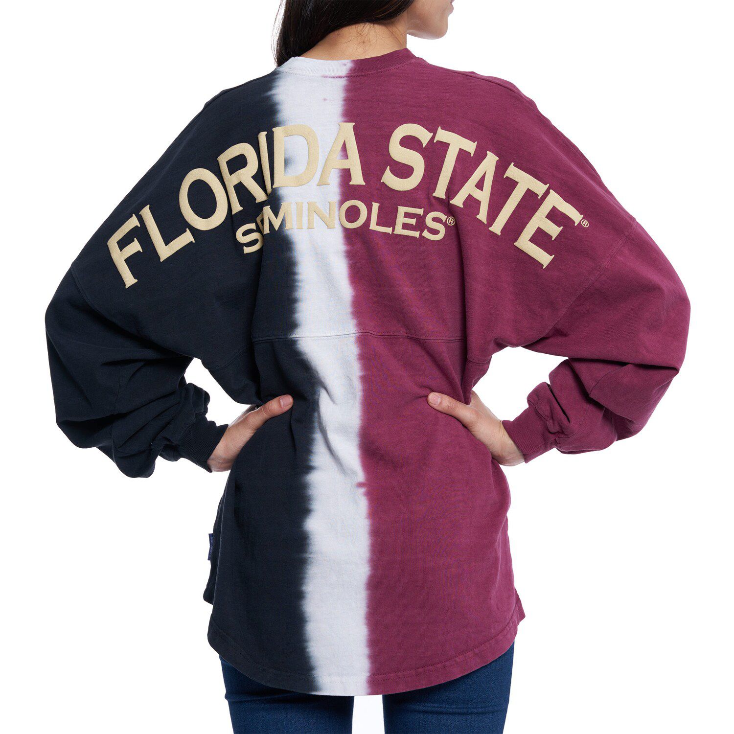 Image for Unbranded Women's Garnet/White Florida State Seminoles Vertical Ombre Spirit Jersey Long Sleeve T-Shirt at Kohl's.