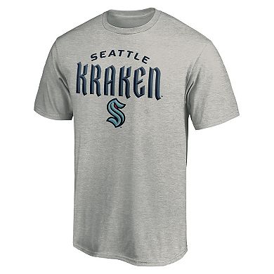 Men's Fanatics Branded Heather Gray Seattle Kraken Team Lockup T-Shirt