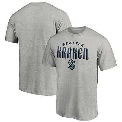 Men's Fanatics Branded Heather Gray Seattle Kraken Team Lockup T-Shirt