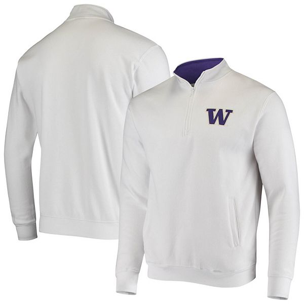 Men's Colosseum White Washington Huskies Tortugas Logo Quarter-Zip Jacket