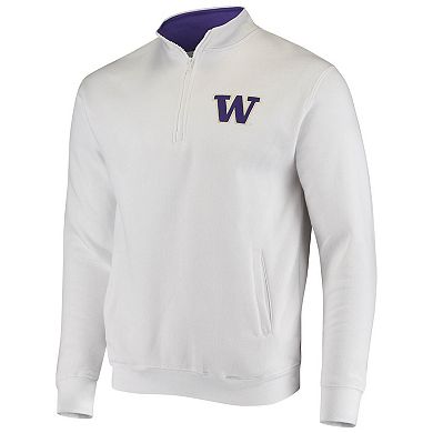 Men's Colosseum White Washington Huskies Tortugas Logo Quarter-Zip Jacket