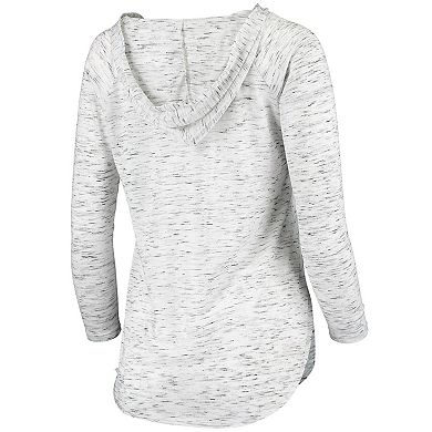 Women's Pressbox Gray Auburn Tigers Space Dye Lace-Up V-Neck Long Sleeve T-Shirt