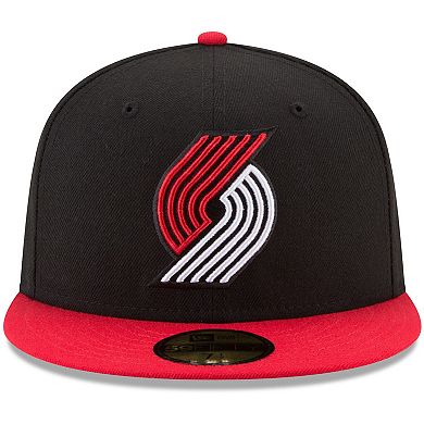 Men's New Era Black/Red Portland Trail Blazers Official Team Color 2-Tone 59FIFTY Fitted Hat