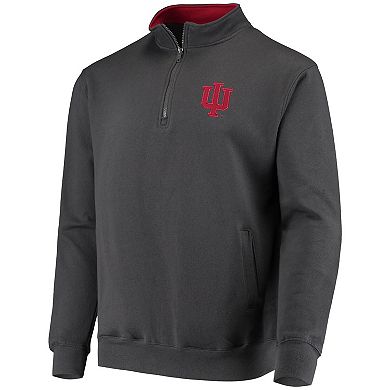 Men's Colosseum Charcoal Indiana Hoosiers Tortugas Logo Quarter-Zip Pullover Jacket