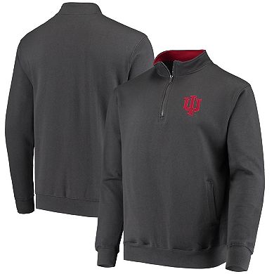 Men's Colosseum Charcoal Indiana Hoosiers Tortugas Logo Quarter-Zip Pullover Jacket