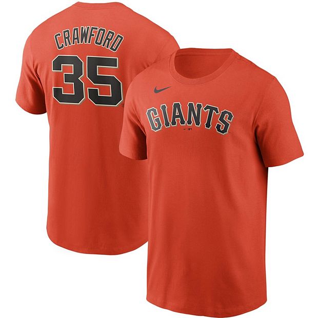 Men's Nike Brandon Crawford Orange San Francisco Giants Name & Number Team  T-Shirt