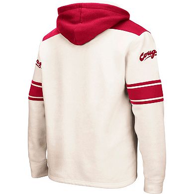 Men's Colosseum Cream Washington State Cougars 2.0 Lace-Up Pullover Hoodie