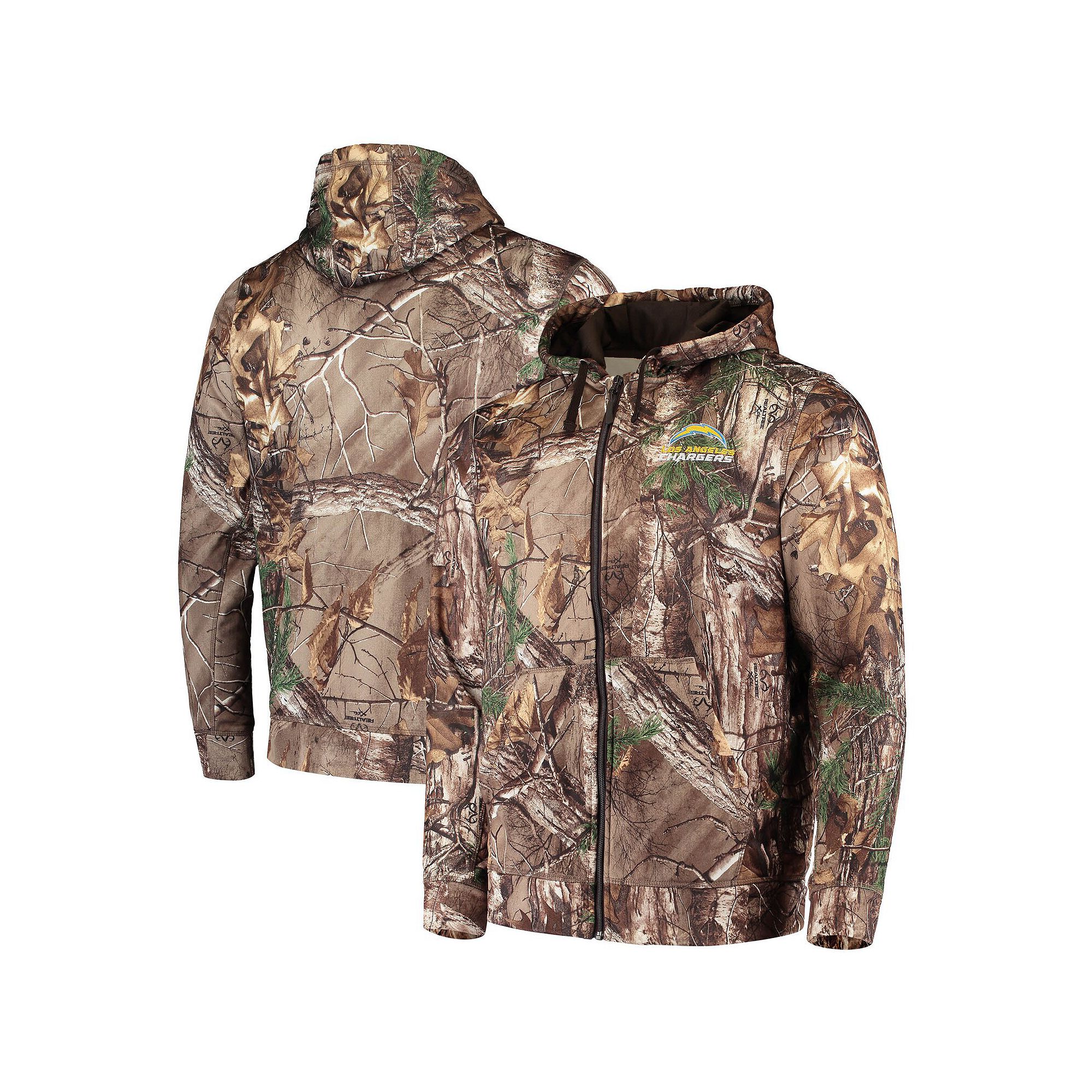 Mens Dunbrooke Realtree Camo Los Angeles Chargers Trophy Tech Fleece Full-