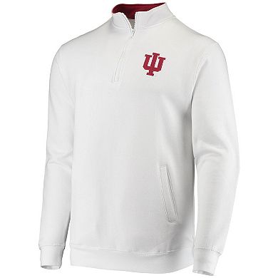 Men's Colosseum White Indiana Hoosiers Tortugas Logo Quarter-Zip Jacket
