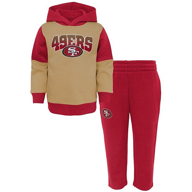 Toddler Gold/Scarlet San Francisco 49ers Sideline Pullover Hoodie
