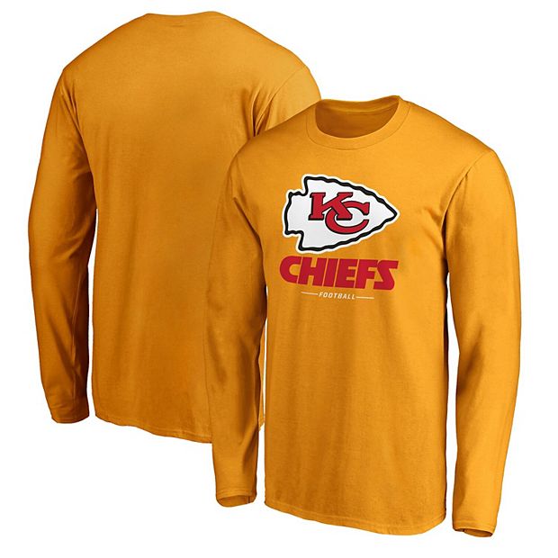 Men's Fanatics Branded Yellow Kansas City Chiefs Team Lockup Long Sleeve T- Shirt