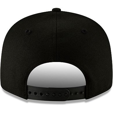 Men's New Era Black Detroit Lions Black On Black 9FIFTY Adjustable Hat