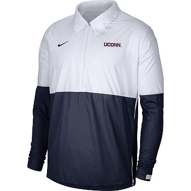 Men's Nike White UConn Huskies Half-Zip Lightweight Coaches Jacket